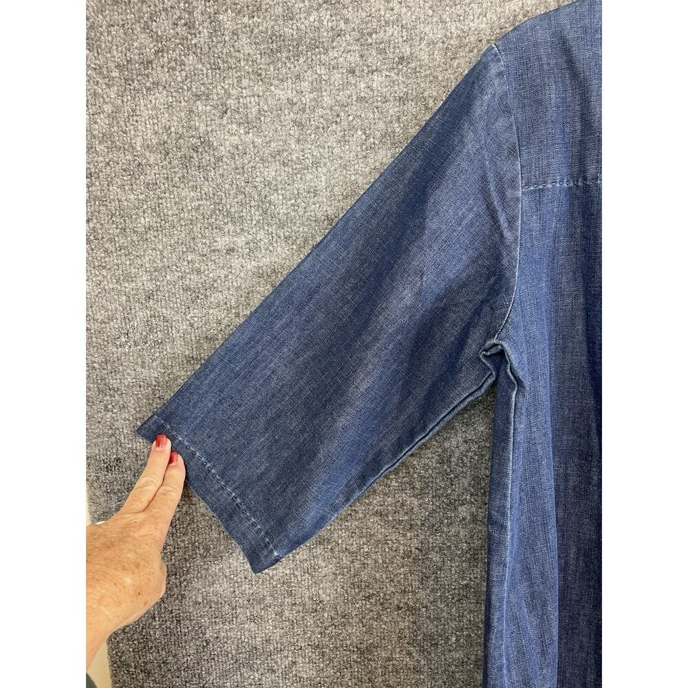Martha Stewart Everyday Size Medium Denim 3/4 Sleeve Zip Shoulder Tunic - Picture 9 of 10